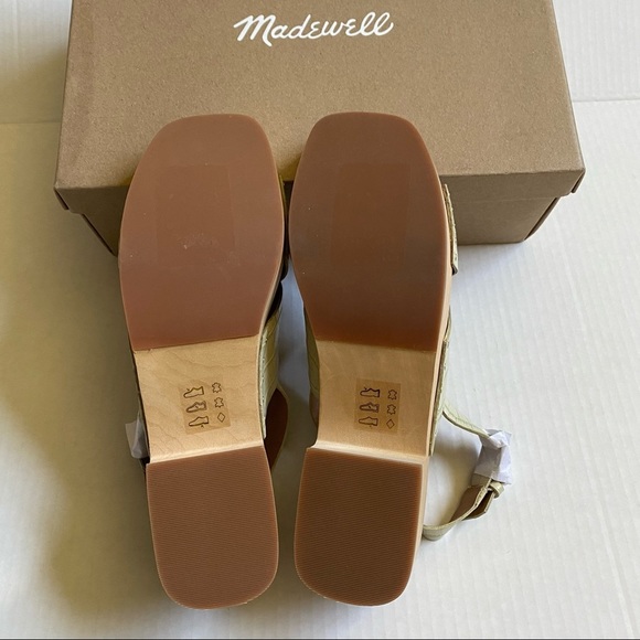 Madewell Farrah Croc Embossed Leather Slingback Clog NWT - Picture 9 of 16